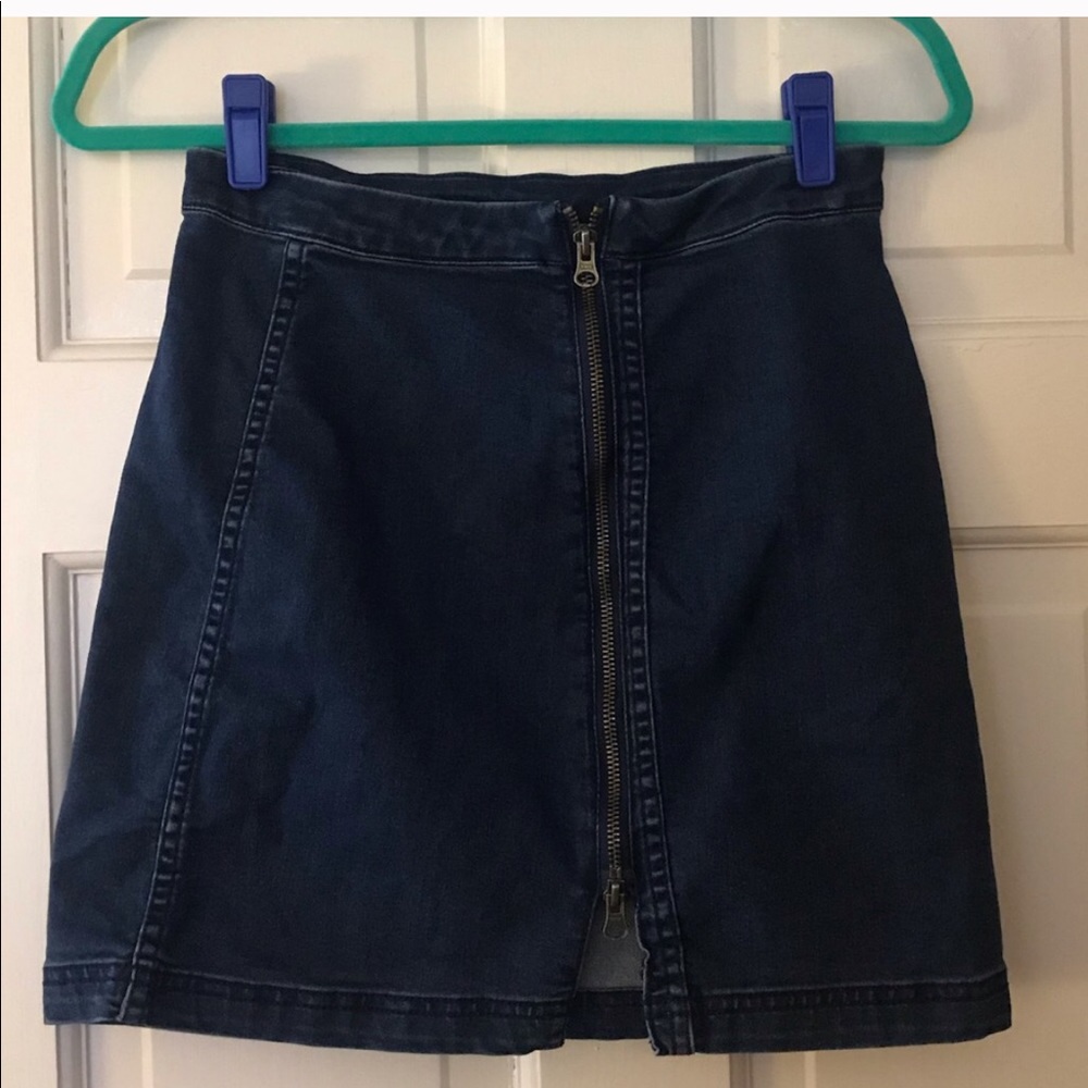 Free people zip it to denim skirt